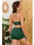 Shekını Kadın Halter Bikini Takımı Bağcıklı Üst Yüksek Bel Şort Büzgülü Mayo Iki Parça Mayo 4
