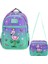 Lisanslı Lila-Su Yeşili Flamingo Desenli Ilkokul Sırt Çantası & Beslenme Çantası 1