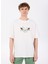 D5SM-TST3742 Ekru Bisiklet Yaka Relaxed Nakışlı Erkek T-Shirt 3