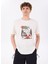 D5SM-TST3838 Kırık Beyaz Bisiklet Yaka Relaxed Baskılı Erkek T-Shirt 1