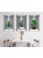 Pratik 3D Çiçek Vazo Duvar Sticker 3 Lü Set Gri Fon 1