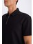 Regular Fit Polo Yaka Yarım Fermuarlı Kısa Kollu Pilise Siyah Tişört B7355AX25SP 5