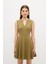 V Yaka Elbise Olive 12442906002 1