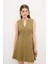 V Yaka Elbise Olive 12442906002 4