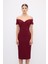 Kısa Kollu Midi Elbise Bordo 12444684001 2