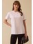 Kadın Yuvarlak Yaka Kısa Kollu T-Shirt - Beyaz 1