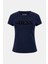 Kadın Pony Hair Logo T-Shirt - Lacivert 5