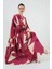 2423 Otantik Desenli Tesettür Elbise - B. Bordo 2
