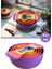 Easy Mix Karıştırma Kabı Seti 9 Parça- Ölçü Kaşığı ve Süzgeçli Hazırlık Set Mor 1
