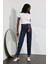 Lacivert Yüksek Bel Straight Fit Jean 3