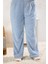 Açık Mavi Kruvaze Yaka Wellsoft/peluş Örme Pijama Takımı 4