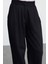 Siyah Pamuklu Ederli Kumaş Wide Leg/geniş Paça Dokuma Pantolon 3