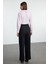 Siyah Pamuklu Ederli Kumaş Wide Leg/geniş Paça Dokuma Pantolon 5