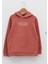 Kiremit Kapüşonlu Baskılı Uzun Kollu Erkek Çocuk Sweatshirt 2