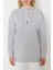 Gri Kapüşonlu Önü Etiket Detaylı Örme Sweatshirt TCTSS24TW00007 3
