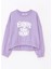 Bisiklet Yaka Baskılı Uzun Kollu Kız Çocuk Sweatshirt 4