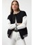 Siyah Oversize/geniş Kalıp Triko Bant Detaylı Kalın Örme Sweatshirt 1