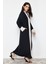 Siyah Renk Bloklu Aerobin Ferace/abaya & Elbise 2'li Dokuma Takım TCTSS24US00033 2