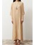 Bej Dokulu/bürümcük Kimono-Elbise Örme Takım 2