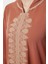 Tarçın Kapüşonlu ve Işleme Detaylı Dokuma Kimono& Kaftan & Jalabiya 4
