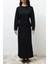 Siyah Bel Detaylı Düz Örme Elbise TCTSS24EB00060 2