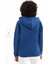 Indigo Kapüşonlu Boyfriend Kalın Içi Polarlı Örme Sweatshirt 2