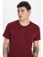 Erkek Slim Fit Dar Kesim Bisiklet Yaka Organik Pamuk Yumuşak Dokulu Kısa Kol Bordo Tişört 1