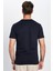 Erkek Slim Fit Dar Kesim Bisiklet Yaka Organik Pamuk Yumuşak Dokulu Kısa Kol Lacivert Tişört 5