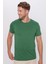 Unisex Slim Fit Dar Kesim %100 Pamuk Yumuşak Dokulu Yeşil Bisiklet Yaka Tişört 1