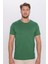 Unisex Slim Fit Dar Kesim %100 Pamuk Yumuşak Dokulu Yeşil Bisiklet Yaka Tişört 2