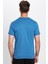 Unisex Slim Fit Dar Kesim %100 Pamuk Yumuşak Dokulu Mavi Bisiklet Yaka Tişört 5