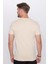 Unisex Slim Fit Dar Kesim %100 Pamuk Yumuşak Dokulu Krem Renk Bisiklet Yaka Tişört 5