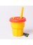 Çocuk Silikon Saman Bardaklar Damla ve Yüksek Sıcaklığa Dayanıklı Su Bardağı Sarı Fincan + Kırmızı Kapak 400 ml (Yurt Dışından) 5