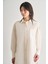 Premium Saf Pamuk Ekru Oversize Gömlek 2
