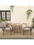 Hayal Serisi Balkon, Bahçe, Cafe - Metal Kanepe Koltuk Takımı - 2+1+1 70 x 110 cm Masalı - Krem 2