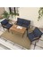 Hayal Serisi Balkon, Bahçe, Cafe - Metal Kanepe Koltuk Takımı - 2+1+1 70 x 110 cm Masalı - Lacivert 3