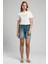 Bund 1 Kadın Jean Şort Denim 1