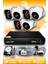6 Kameralı Kare 3 Iç Kamera Set 250 GB HDD Full Hd Gece Görüşlü Güvenlik Kamerası Sistemi 1
