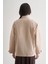 Premium Saf Pamuk Oversize Bej Rengi Ceket Gömlek 5