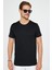 Unisex 5'li Paket Siyah-Beyaz-Haki-Bordo-Vizon Slim Fit Dar Kesim %100 Pamuk Bisiklet Yaka Tişört 3
