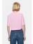 Indıana Gök Mavi Bisiklet Yaka Crop Baskılı Loose Fit Kadın Tshirt 4
