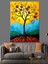 Sarı Ağaç ve Güneş Dekoratif Kanvas - Mdf Ahşap Tablo 2
