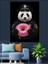 Polis Panda ve Donut Dekoratif Kanvas - Mdf Ahşap Tablo 2