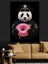 Polis Panda ve Donut Dekoratif Kanvas - Mdf Ahşap Tablo 3