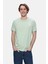 Bass Duman Yeşili Bisiklet Yaka Baskılı Standard Fit Erkek Tshirt 1
