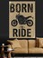 "born To Ride" Motosiklet Temalı Poster Dekoratif Kanvas - Mdf Ahşap Tablo 3