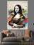 Mona Lisa ve Soyut Renkler Dekoratif Kanvas - Mdf Ahşap Tablo 2