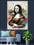 Mona Lisa ve Soyut Renkler Dekoratif Kanvas - Mdf Ahşap Tablo 3