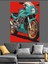 Retro Yeşil Motosiklet Dekoratif Kanvas - Mdf Ahşap Tablo 1