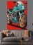 Retro Yeşil Motosiklet Dekoratif Kanvas - Mdf Ahşap Tablo 2